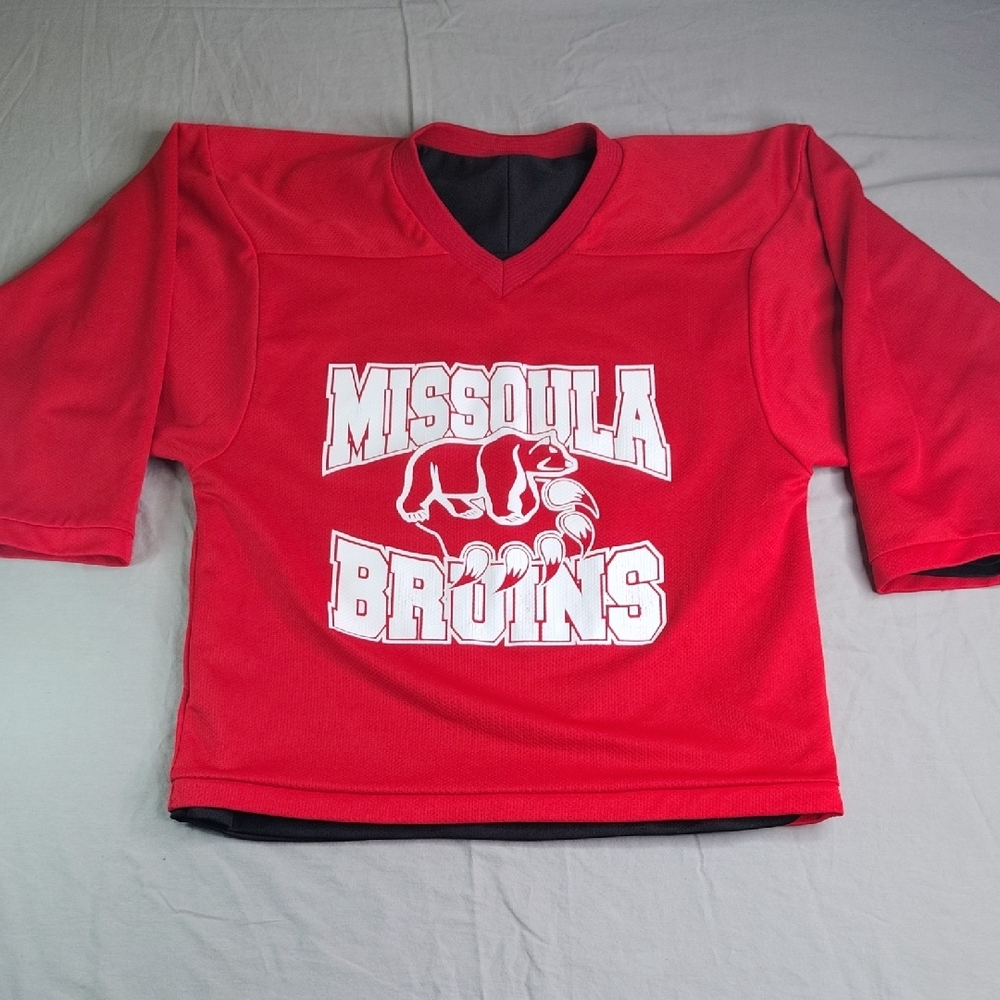 Missoula Bruins Youth Hockey Jersey Size XL Red Black Reversible‎ Sports 84